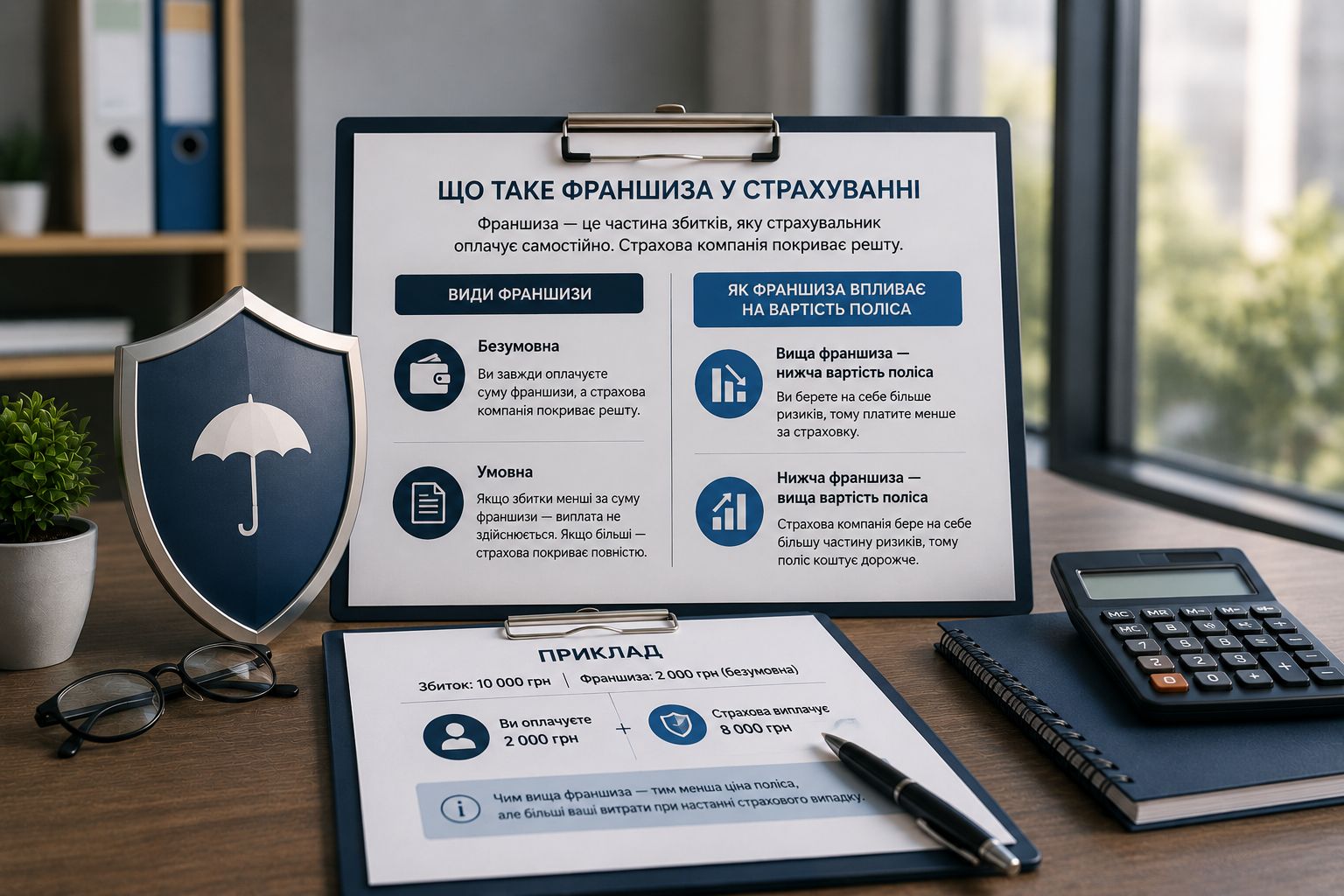 Що таке франшиза у страхуванні та як вона впливає на вартість поліса - зображення статті