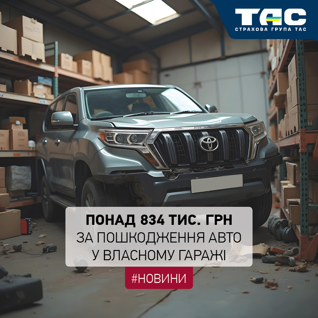 Понад 834 тис. грн виплатила СГ «ТАС» за пошкодження авто в гаражі - зображення статті