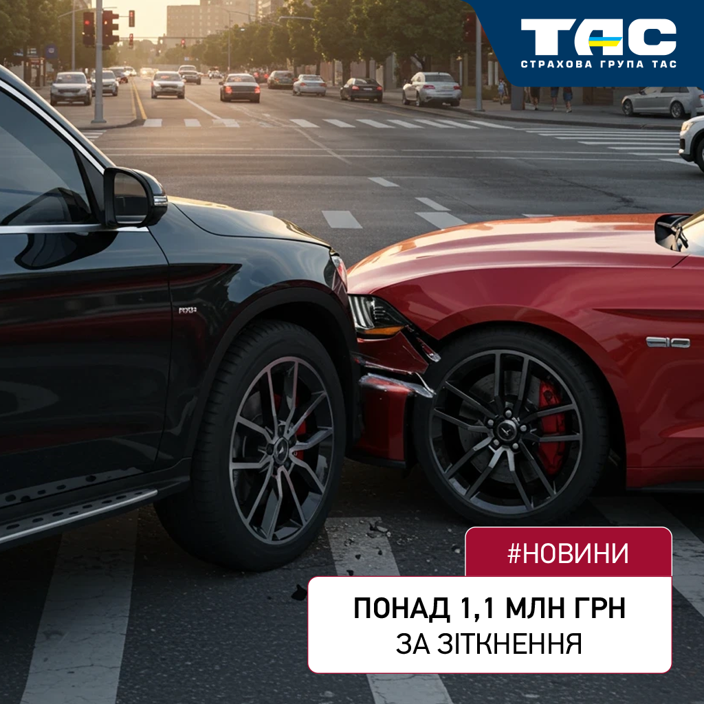 Майже 1,1 млн грн виплатила СГ «ТАС» за договором «Правильне КАСКО»